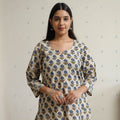  Ajrakh Block Print Cotton Long Straight Kurta for Women