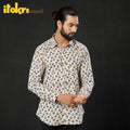 Ajrakh Block Printed Cotton Men Full Sleeve Shirt