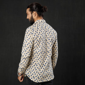 Ajrakh Block Printed Cotton Men Full Sleeve Shirt