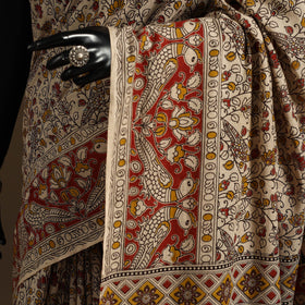 Beige - printed cotton nellore kalamkari saree 63