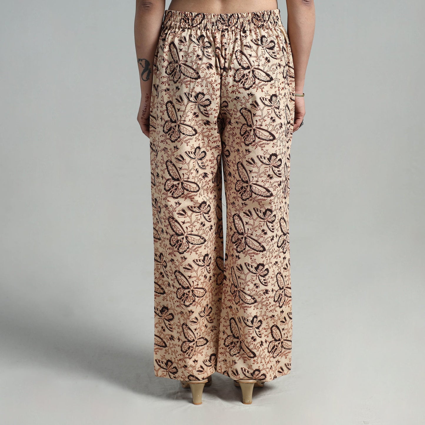  Block Printed Cotton Pedana Kalamkari Palazzo