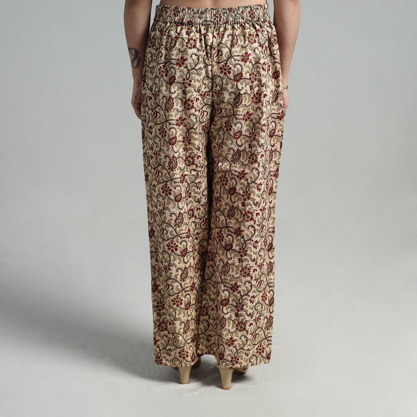  Block Printed Cotton Pedana Kalamkari Palazzo