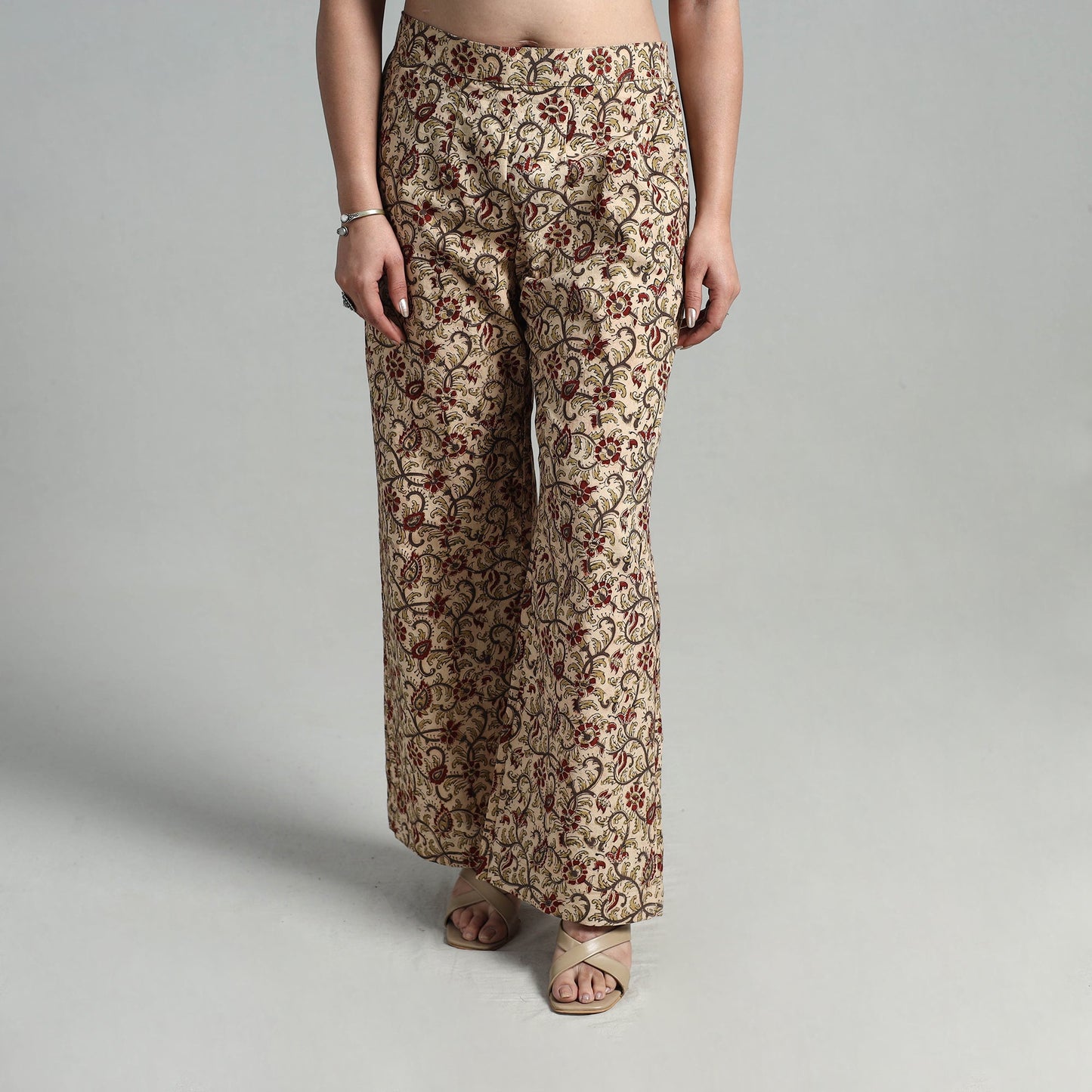  Block Printed Cotton Pedana Kalamkari Palazzo