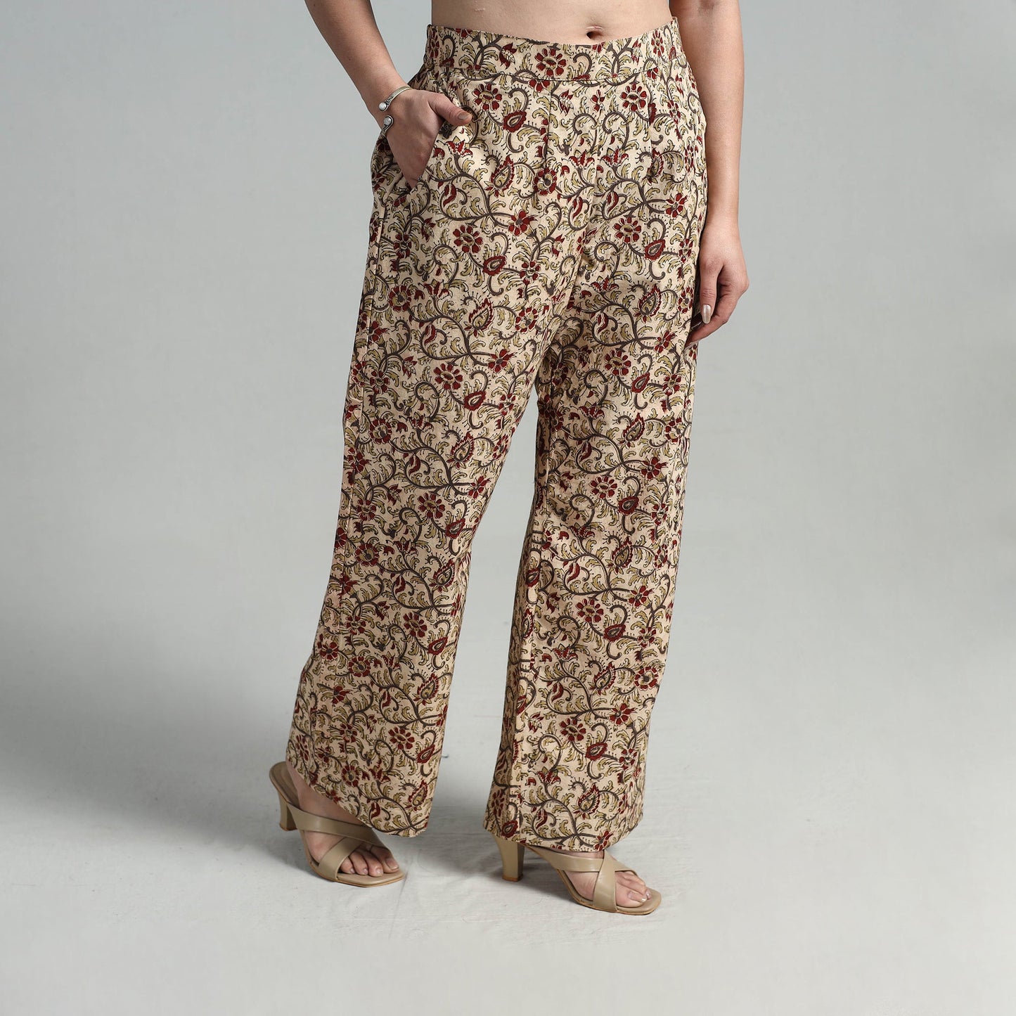  Block Printed Cotton Pedana Kalamkari Palazzo