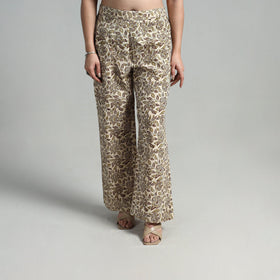 Buy Block Printed Cotton Pedana Kalamkari Palazzo