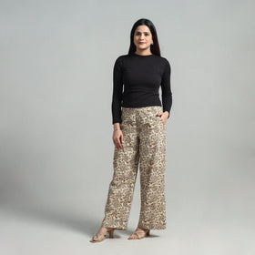 Buy Block Printed Cotton Pedana Kalamkari Palazzo