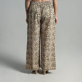 Buy Block Printed Cotton Pedana Kalamkari Palazzo