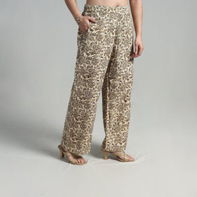 Buy Block Printed Cotton Pedana Kalamkari Palazzo