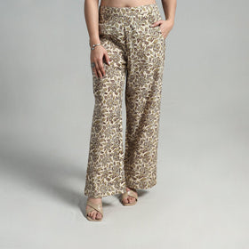 Buy Block Printed Cotton Pedana Kalamkari Palazzo