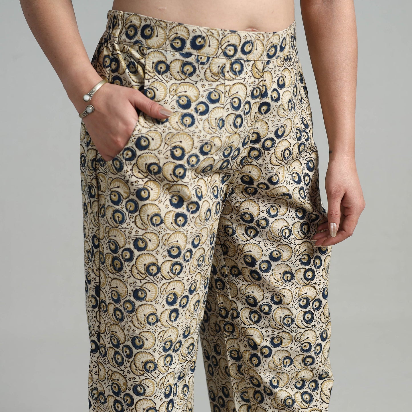  Block Printed Cotton Pedana Kalamkari Palazzo