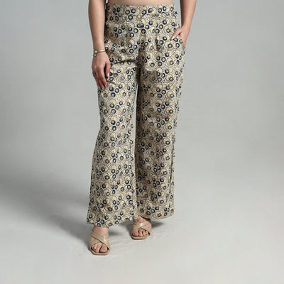  Block Printed Cotton Pedana Kalamkari Palazzo