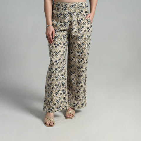  Block Printed Cotton Pedana Kalamkari Palazzo