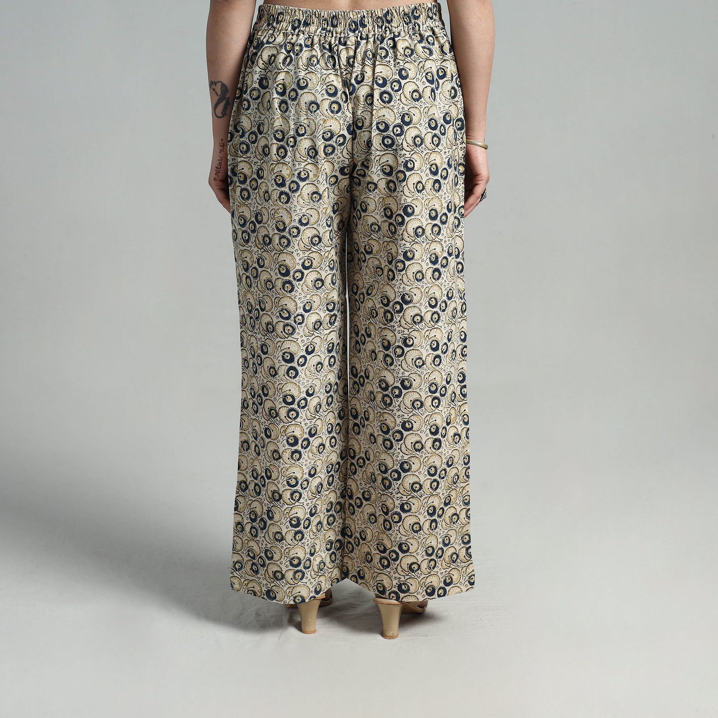  Block Printed Cotton Pedana Kalamkari Palazzo