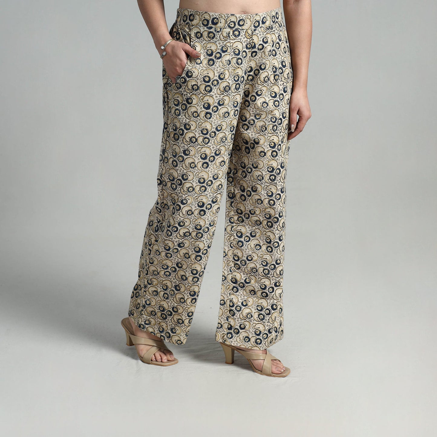  Block Printed Cotton Pedana Kalamkari Palazzo