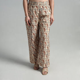 Buy Block Printed Cotton Pedana Kalamkari Palazzo