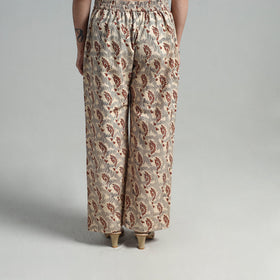 Buy Block Printed Cotton Pedana Kalamkari Palazzo