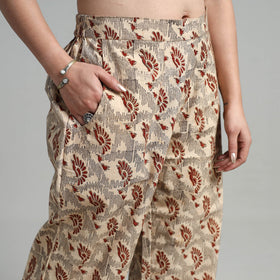 Buy Block Printed Cotton Pedana Kalamkari Palazzo