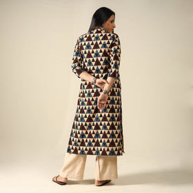  Ajrakh Block Printed Cotton Straight Kurta for Women