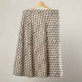 Beige - printed cotton wrap around skirt 07 - handcrafted