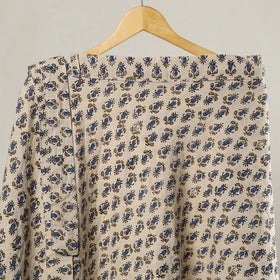 Beige - printed cotton wrap around skirt 07 - handcrafted