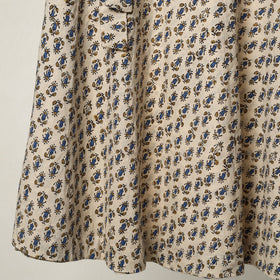 Beige - printed cotton wrap around skirt 07 - handcrafted
