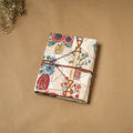 Printed fabric cover handmade paper notebook with thread