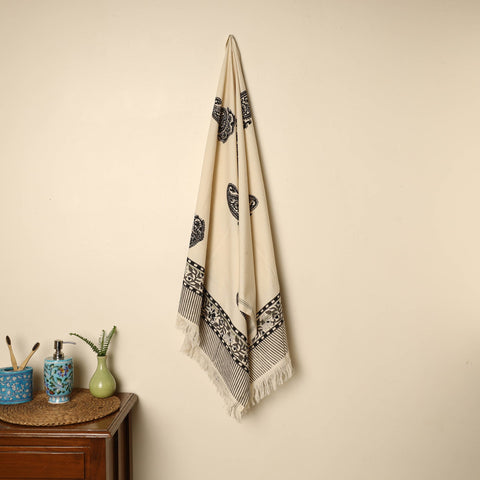  Block Printed Handloom Cotton Sanganeri Towel 