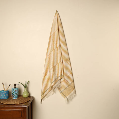 Beige - printed handloom cotton sanganeri towel 11
