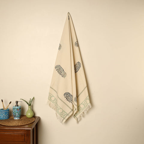 Beige - printed handloom cotton sanganeri towel 20
