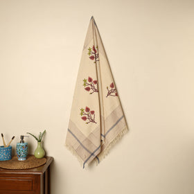 Beige - printed handloom cotton sanganeri towel 21