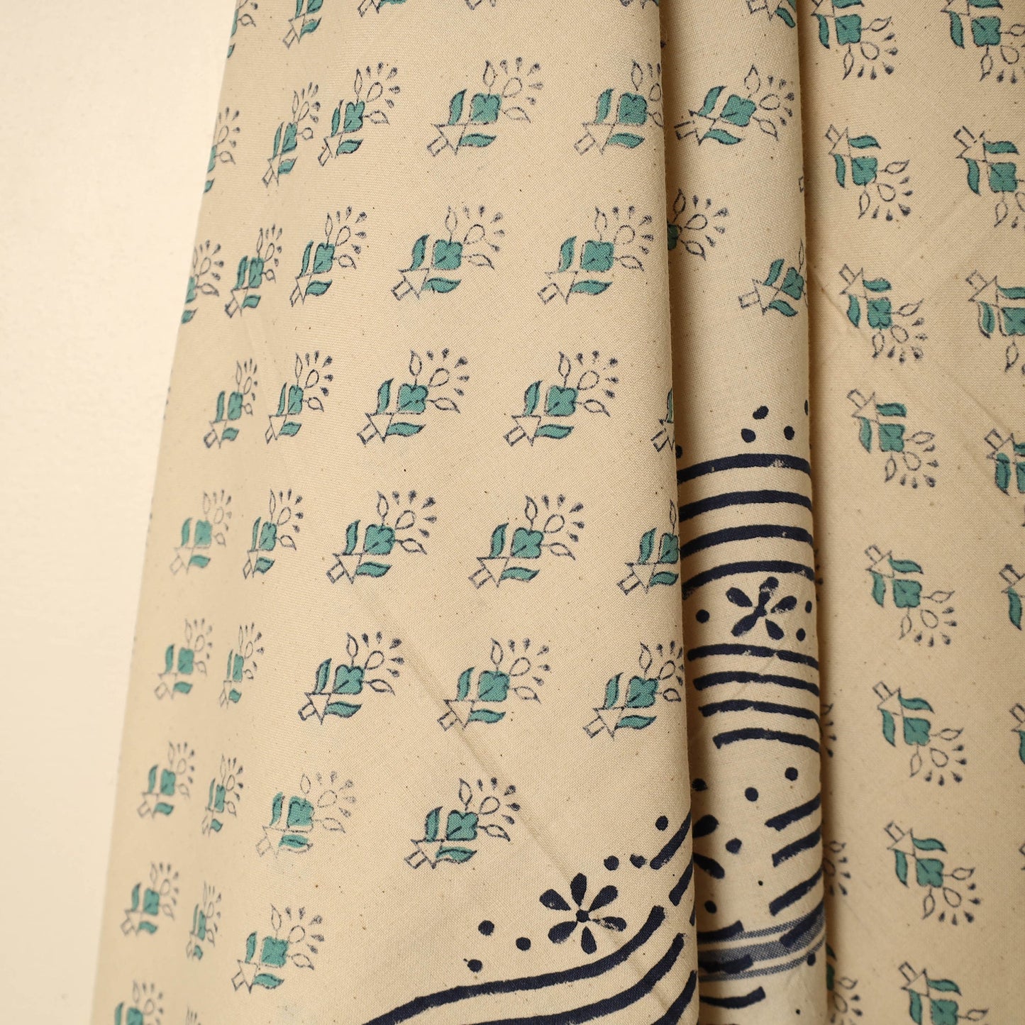 Beige - printed handloom cotton sanganeri towel 24