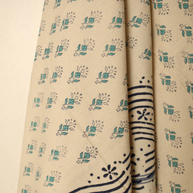 Beige - printed handloom cotton sanganeri towel 24