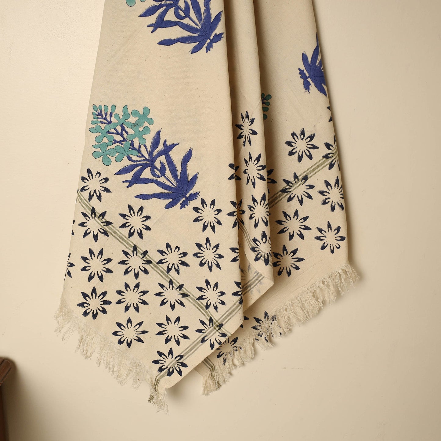  Block Printed Handloom Cotton Sanganeri Towel 