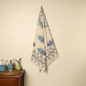 Beige - printed handloom cotton sanganeri towel 33