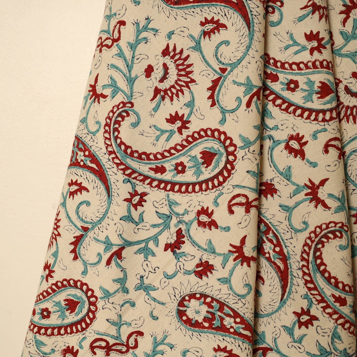 Beige - printed handloom cotton sanganeri towel 39