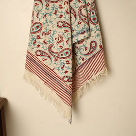 Beige - printed handloom cotton sanganeri towel 39