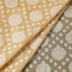 Buy Pure Banarasi Handwoven Cutwork Buti Cotton Fabric Online at iTokri.com