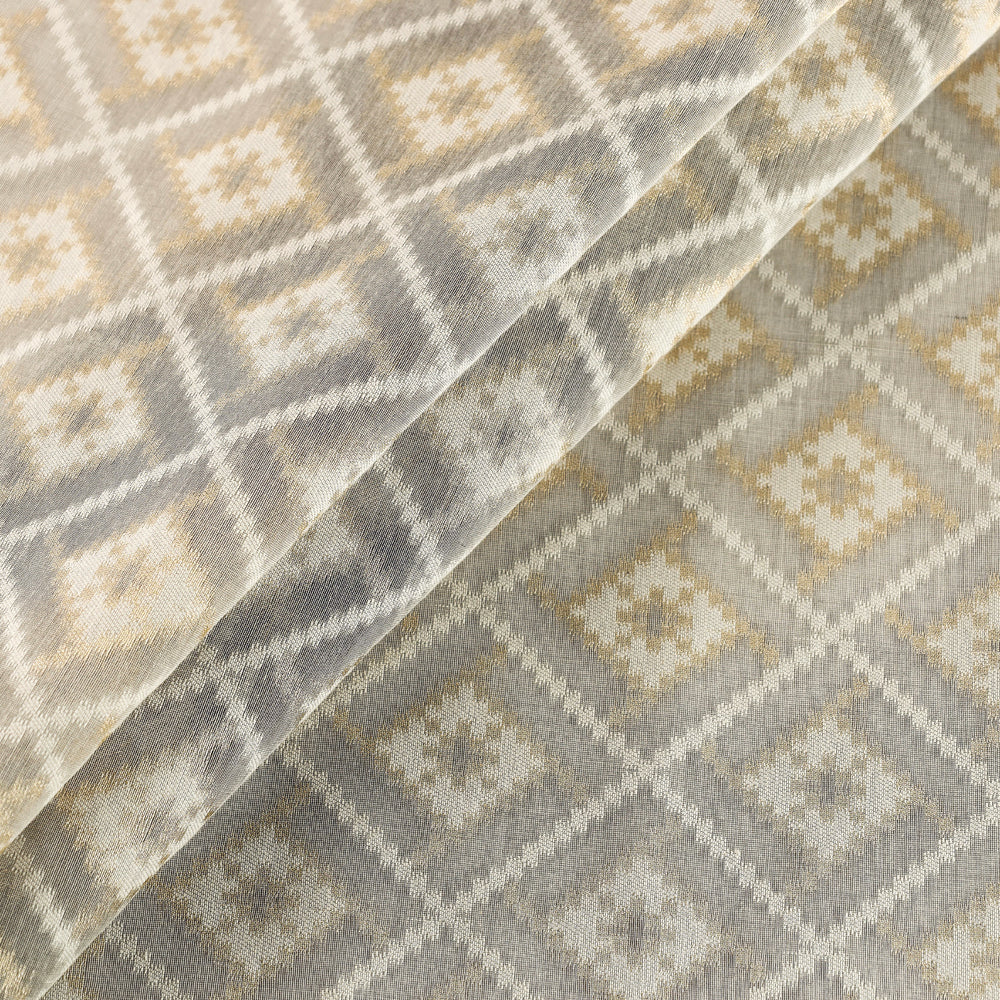 Buy Pure Banarasi Handwoven Zari Alfi Work Silk Cotton Fabric Online at iTokri.com