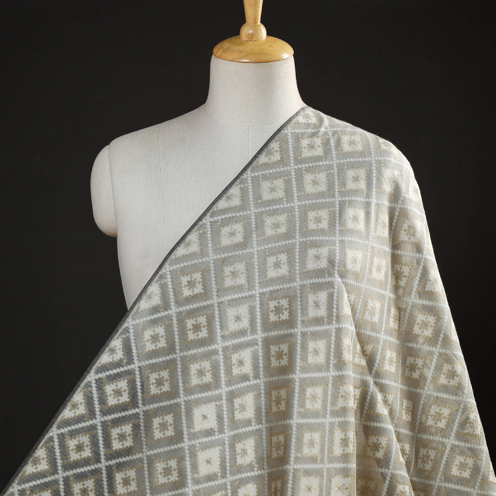 Buy Pure Banarasi Handwoven Zari Alfi Work Silk Cotton Fabric Online at iTokri.com