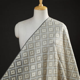 Buy Pure Banarasi Handwoven Zari Alfi Work Silk Cotton Fabric Online at iTokri.com