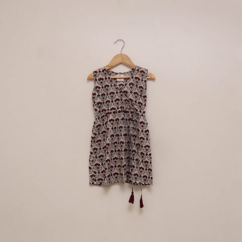 Pure cotton baby girls bagh angrakha dress (1-2 years) 04