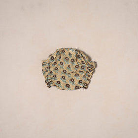 Beige - pure cotton baby girls floral top & shorts (6-12