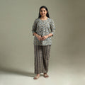 Pure cotton natural dyed ajrakh hand block print night suit