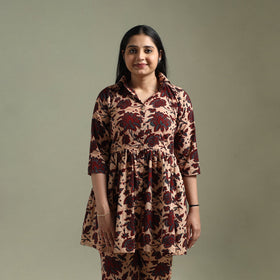 Pure cotton natural dyed ajrakh hand block print night suit