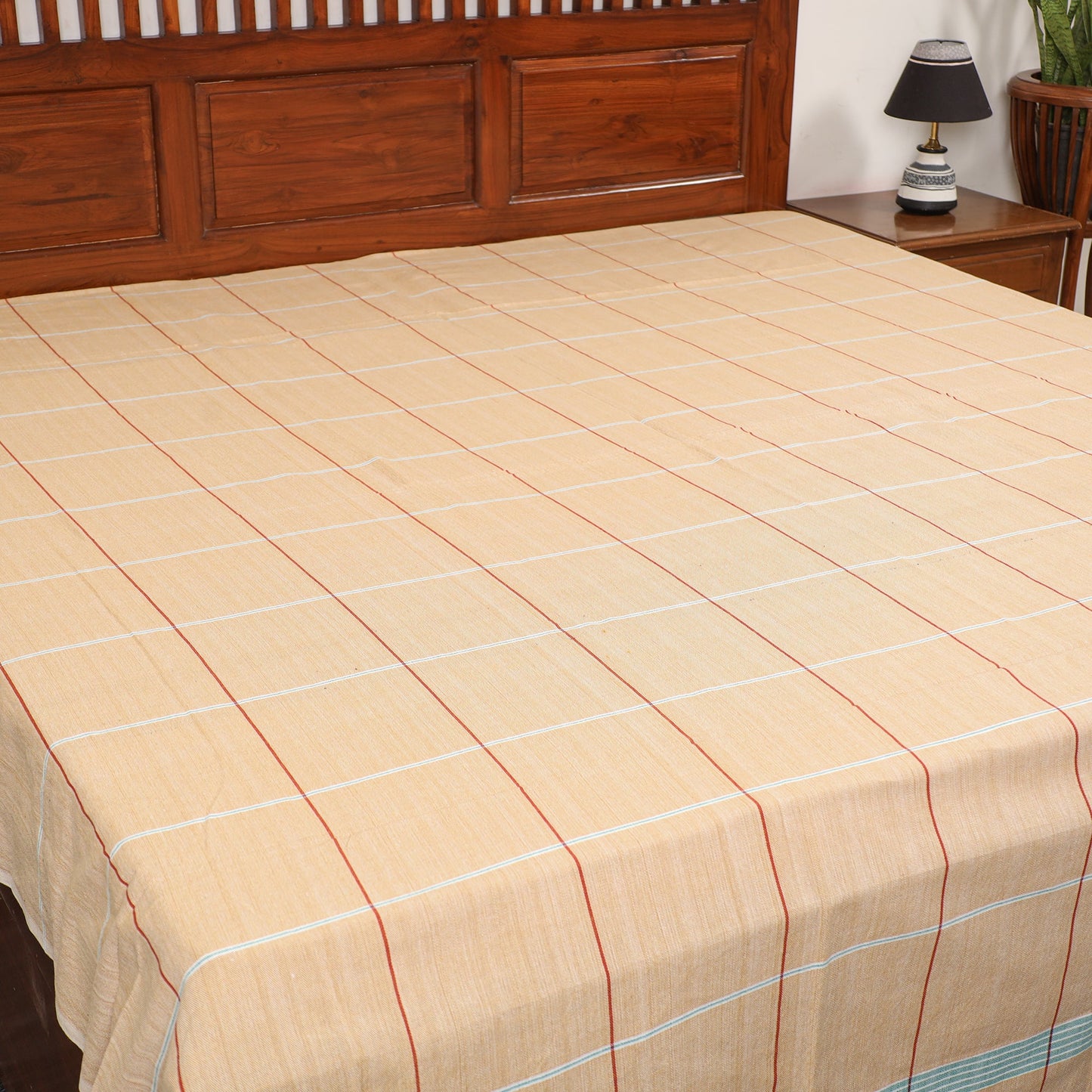  Pure Handloom Cotton Double Bed Cover (108 x 90 in) 07 Online at iTokri.com