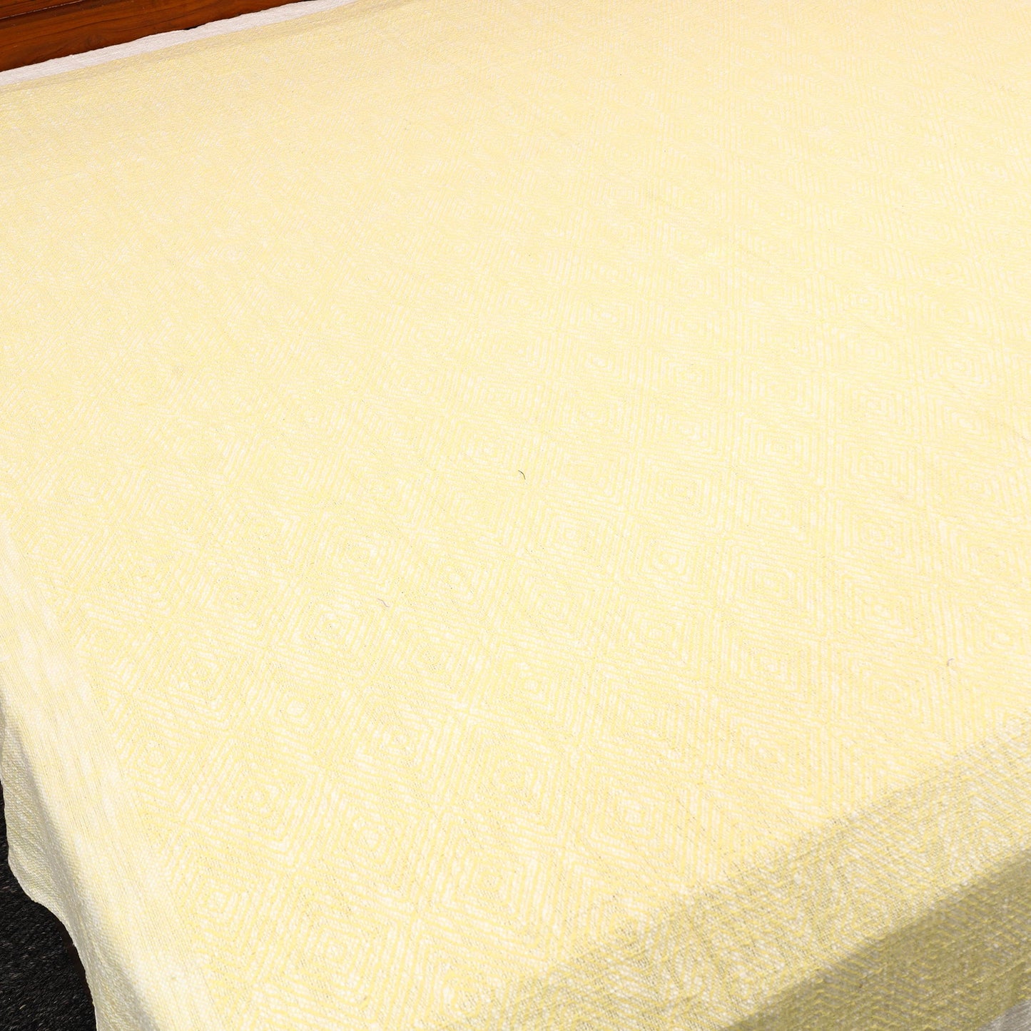 Beige - pure handloom cotton double bed cover from bijnor