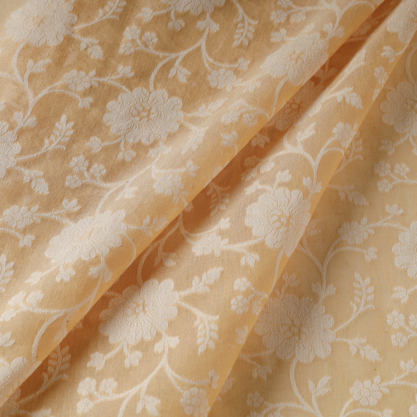 Pure Handwoven Cutwork Buti Cotton Banarasi Fabric 