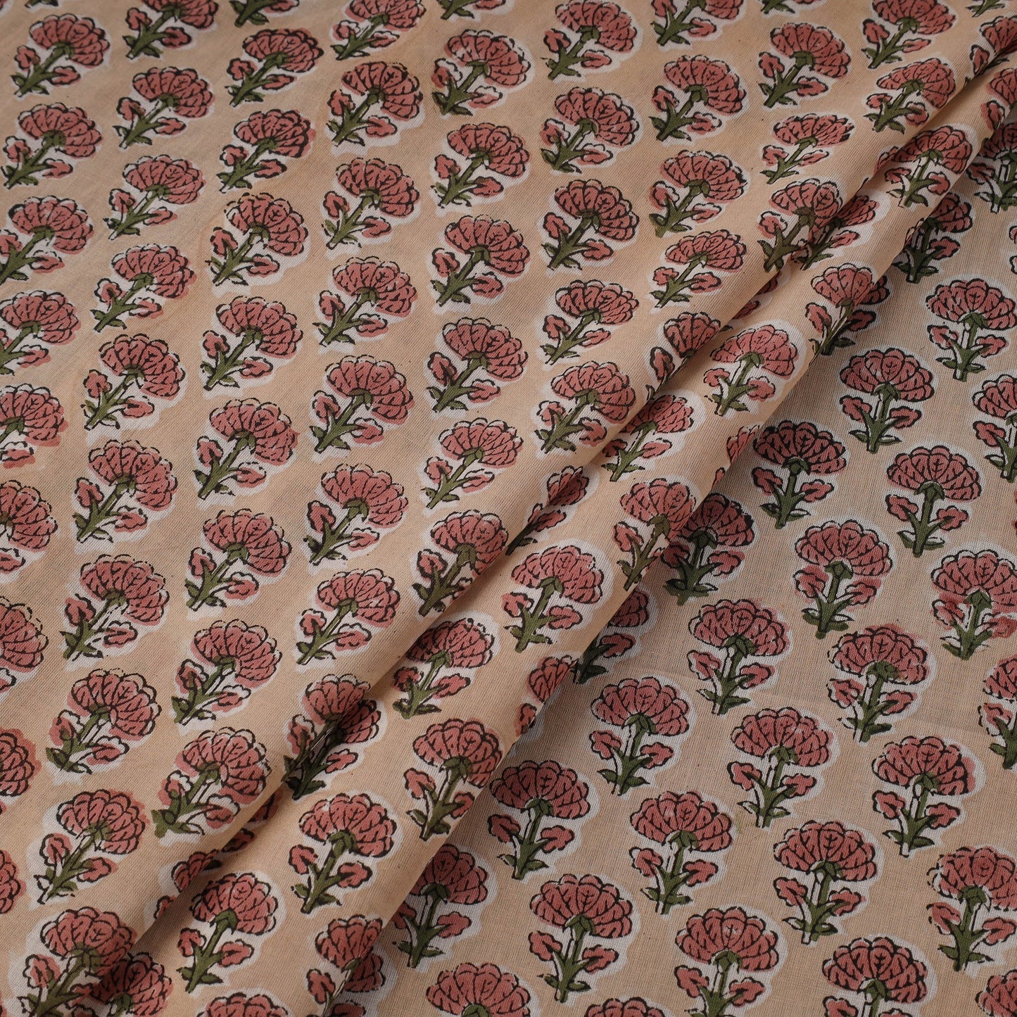 Pure mul cotton hand sanganeri fabric 15 - handcrafted