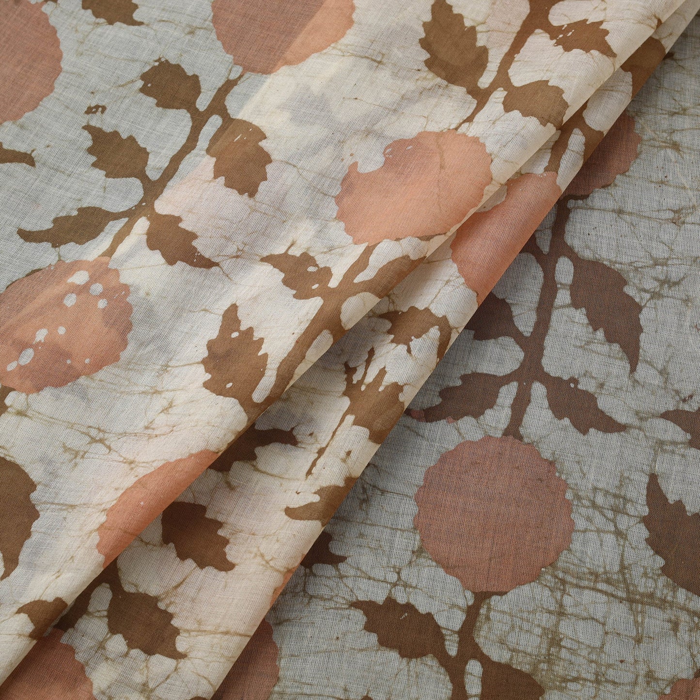 Pure mul cotton kutch hand block batik print fabric 01