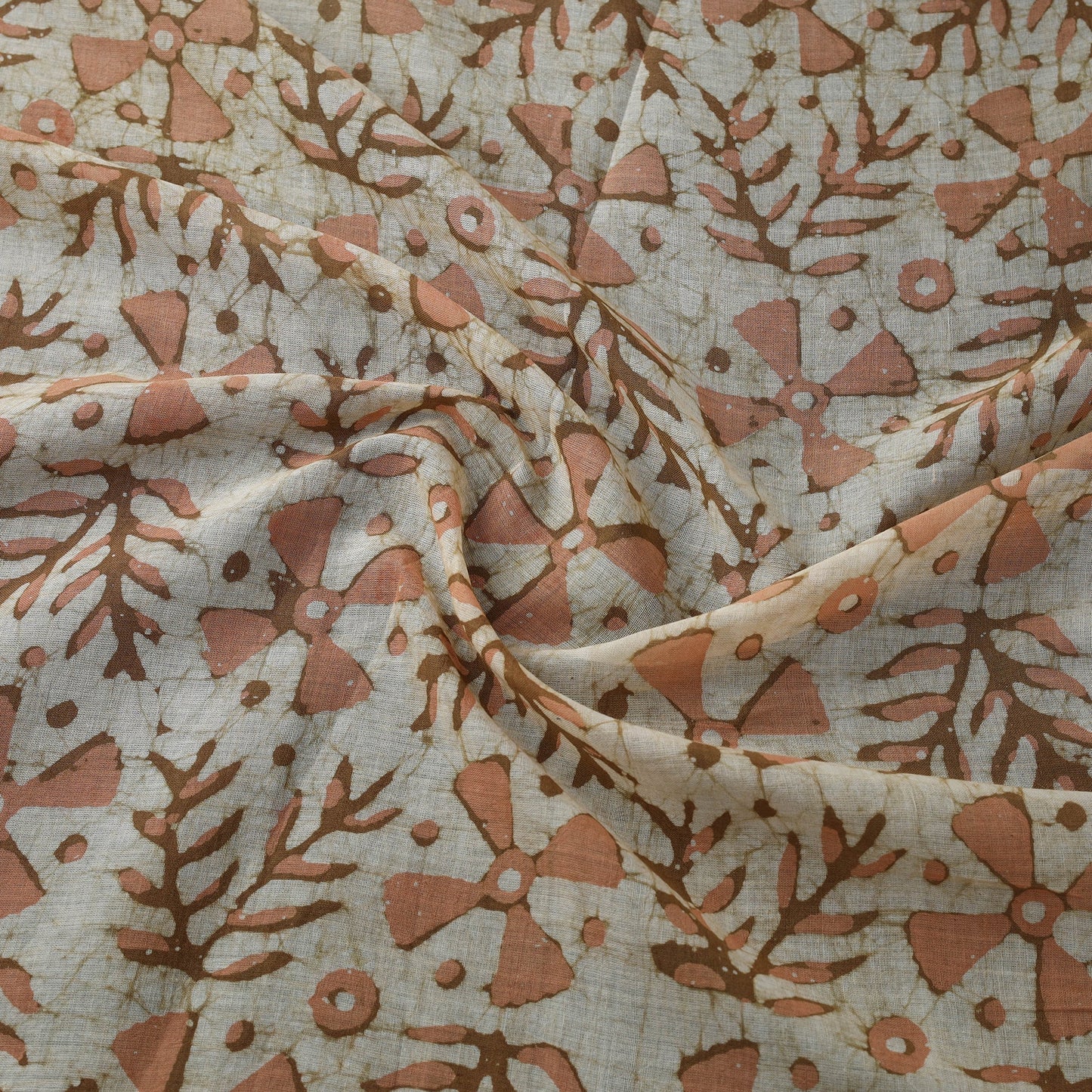 Pure mul cotton kutch hand block batik print fabric 02